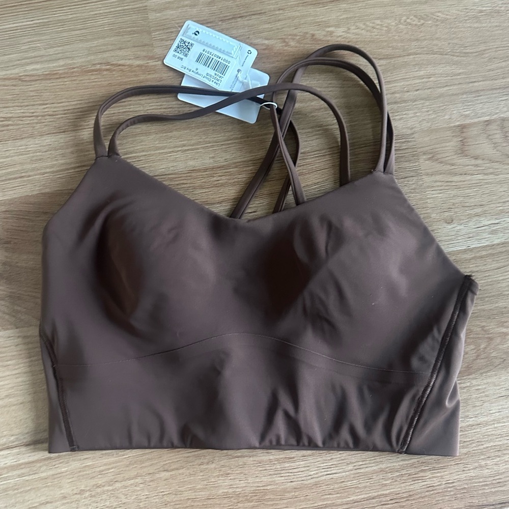NWT Lululemon Like a Cloud Longline Bra *Light Support Java Sz 6 - Picture 3 of 3